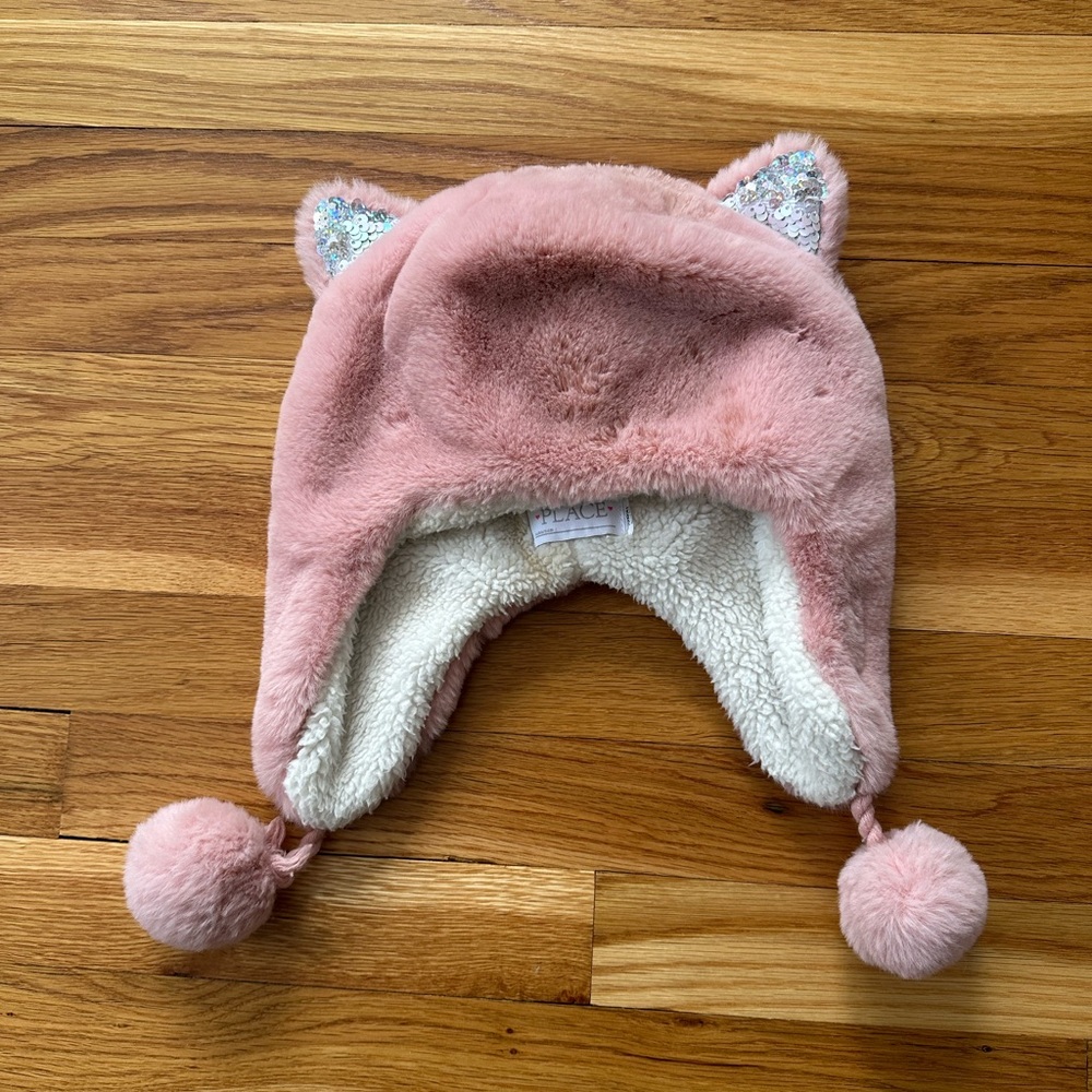 The Children's Place Pink Plush Cat Ear Hat